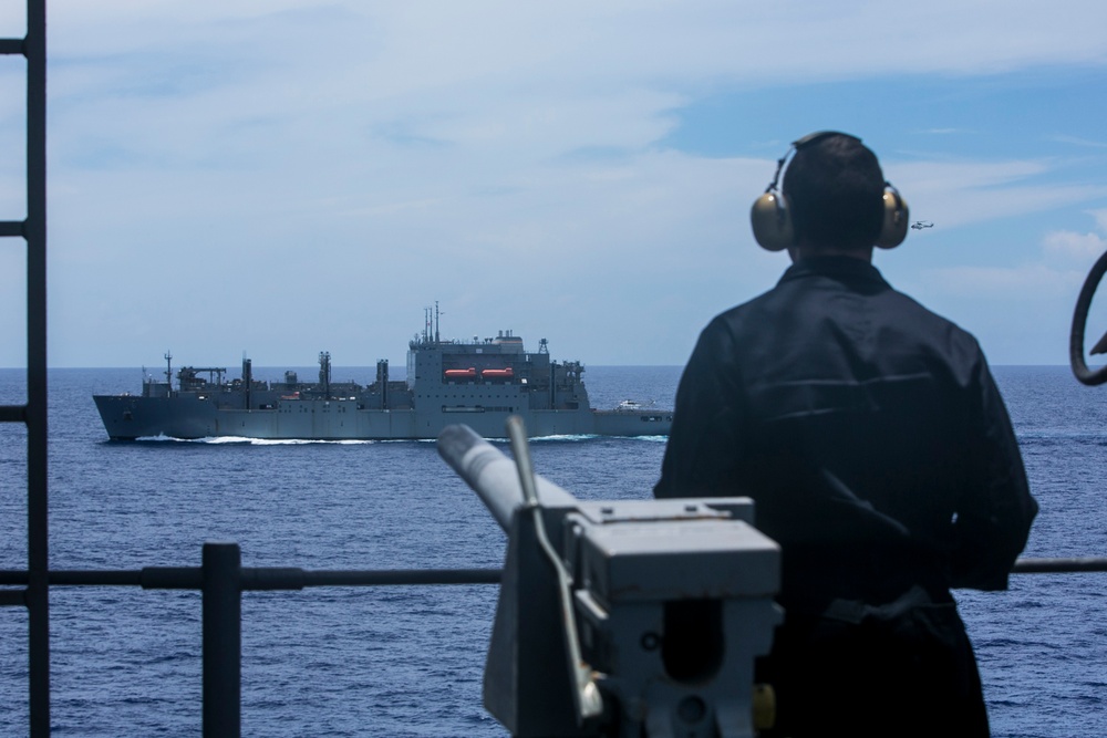 Replenished: Food, mail, supplies delivered to USS Essex