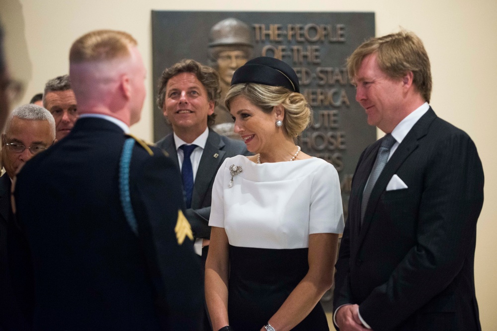 His Majesty King Willem-Alexander and Her Majesty Queen Máxima of the Netherlands lay a wreath at the Tomb of the Unknown Soldier in Arlington National Cemetery