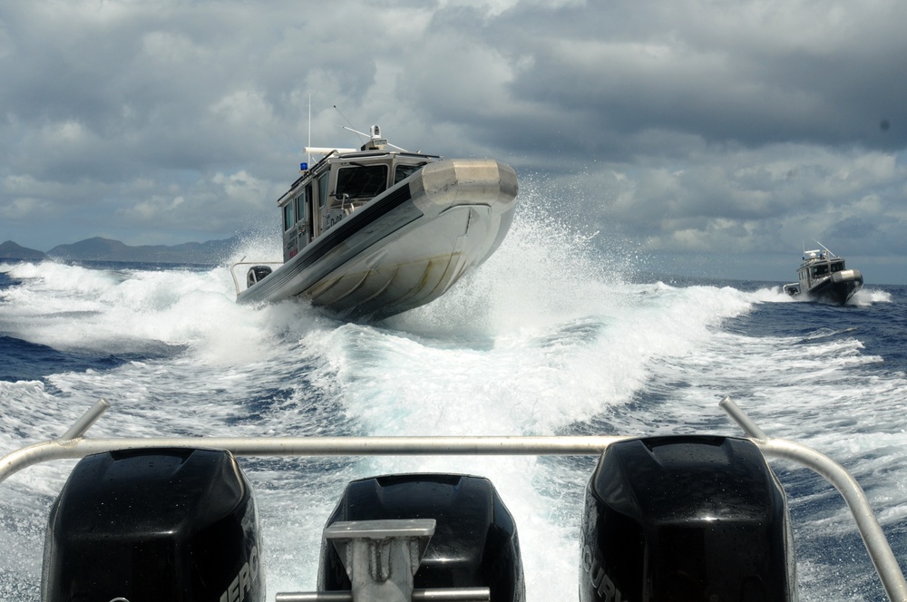Tradewinds 2015 noncompliant small boat pursuit drills