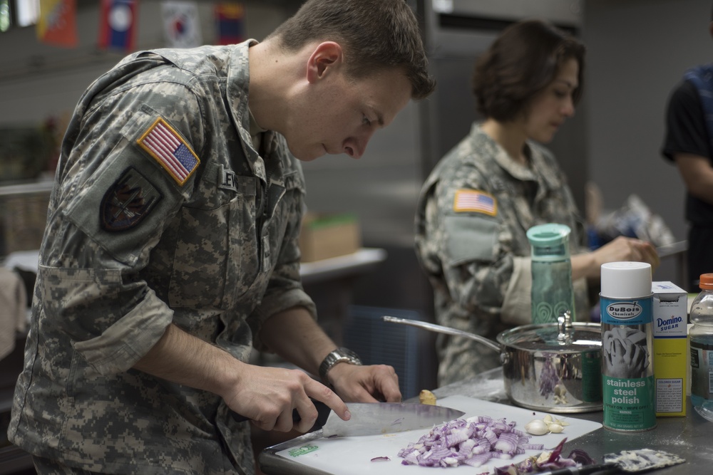 Asian cooking class at Camp Johnson