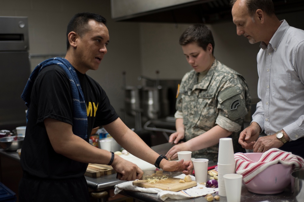 Asian cooking class at Camp Johnson