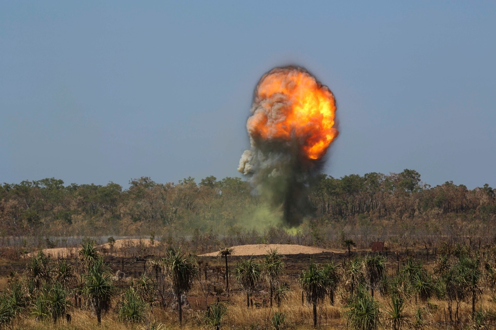 Marine engineers participate in demolition range during Exercise Predator Walk