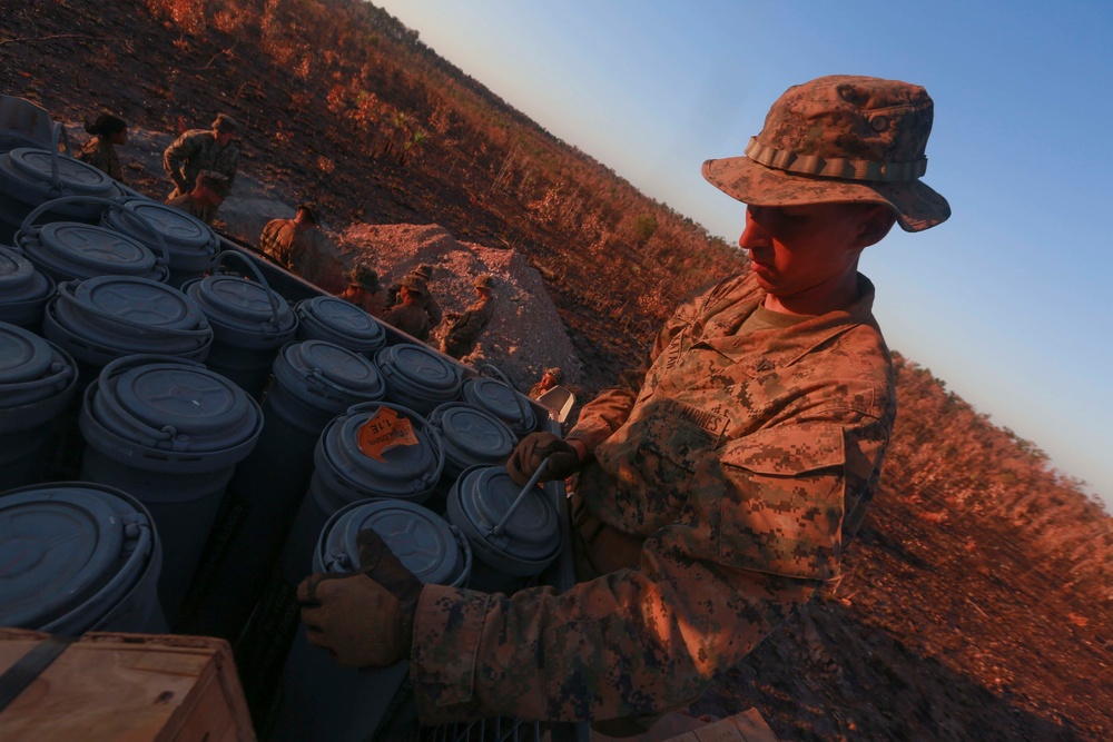 Marine engineers participate in demolition range during Exercise Predator Walk