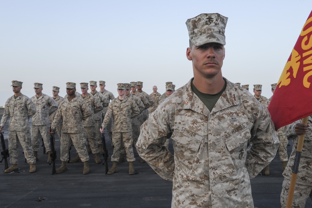 Change of command ceremony aboard USS Theodore Roosevelt