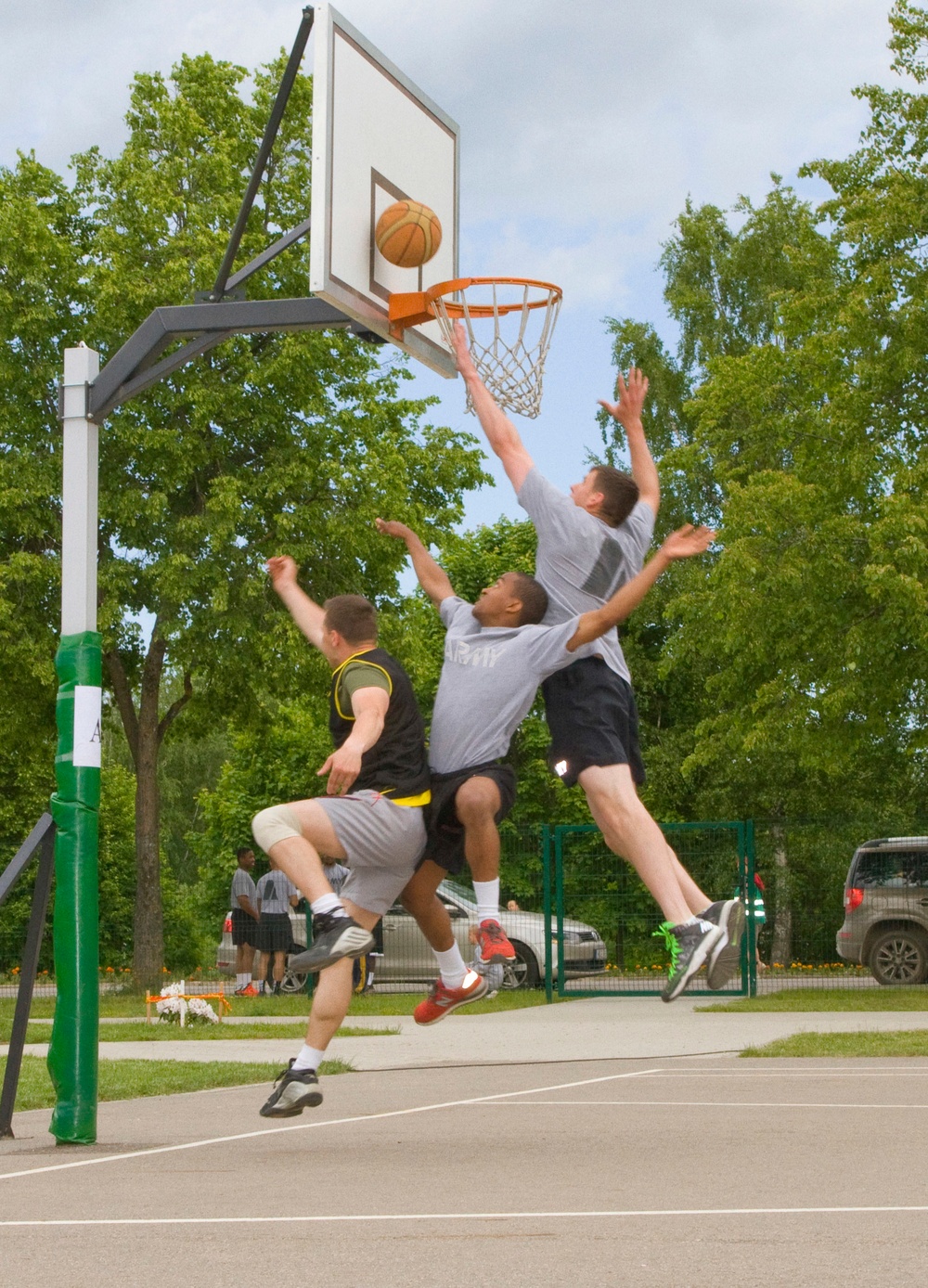 Team Eagle competes in 3 on 3 streetball tournament