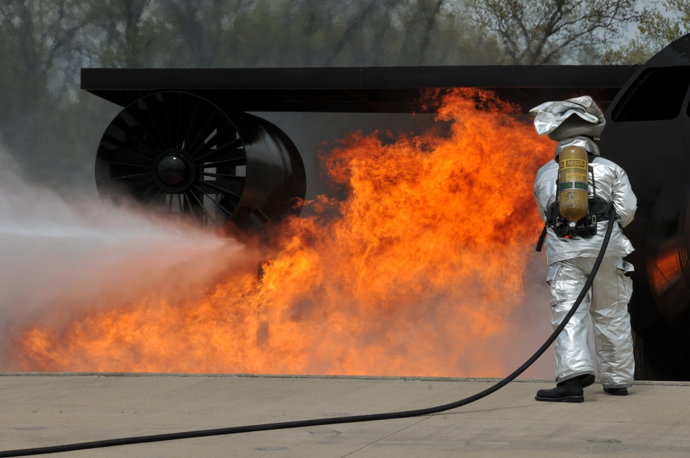 114th Civil Engineer Squadron firefighters perform a simulated blind search and rescue