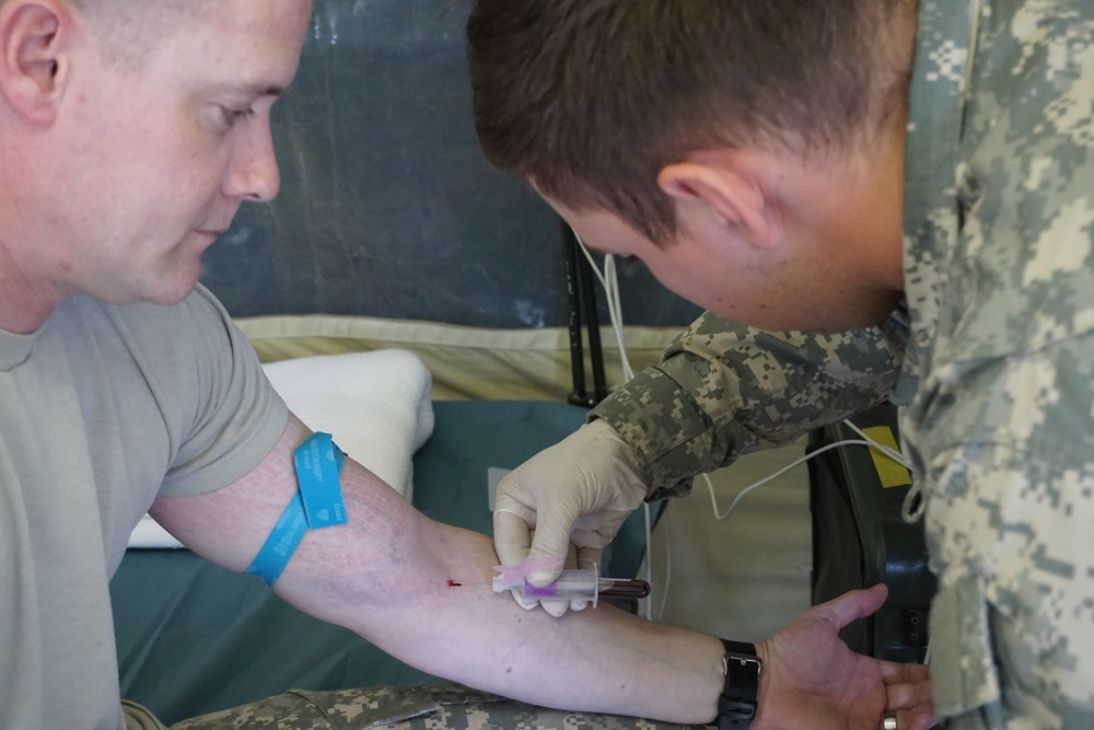 Blood drawn at the 212th CSH at CBRIV