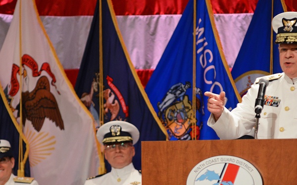 Coast Guard holds change of command ceremony for commander of Great Lakes region