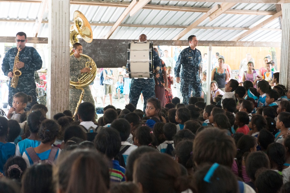 Band engagement at War Memorial Primary School in Kiribati