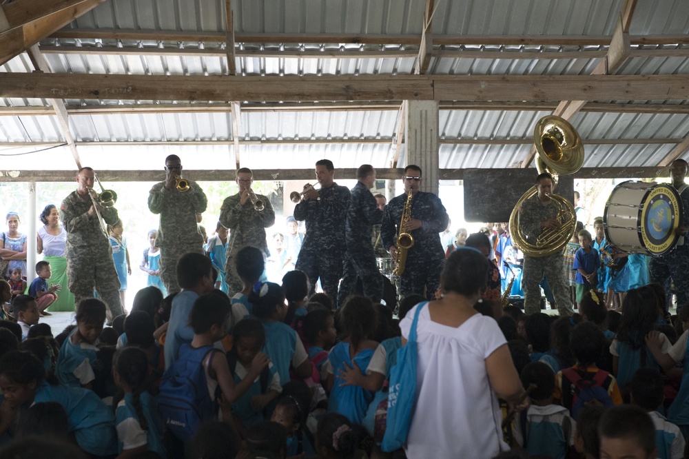 Band engagement at War Memorial Primary School in Kiribati