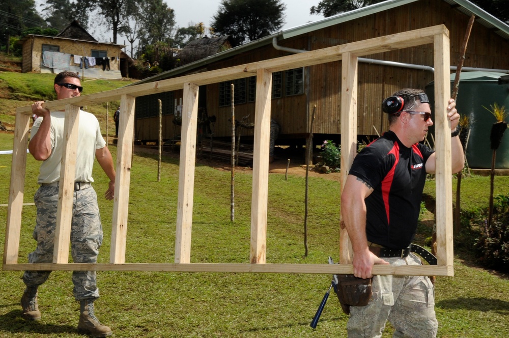 Civil engineers make improvements to school during Pacific Angel Papua New Guinea