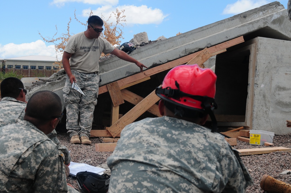 227th BEB stabilize a disaster site in preparation for Vigilant Guard/Makani Pahili 2015