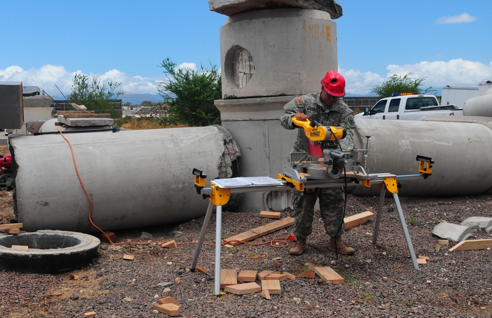 227th BEB stabilize a disaster site in preparation for Vigilant Guard/Makani Pahili 2015