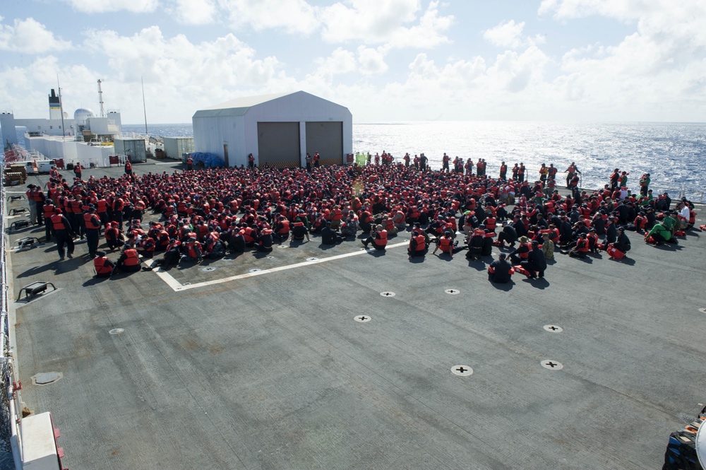 The Military Sealift Command hospital ship USNS Mercy (T-AH 19) participates in Pacific Partnership 2015.