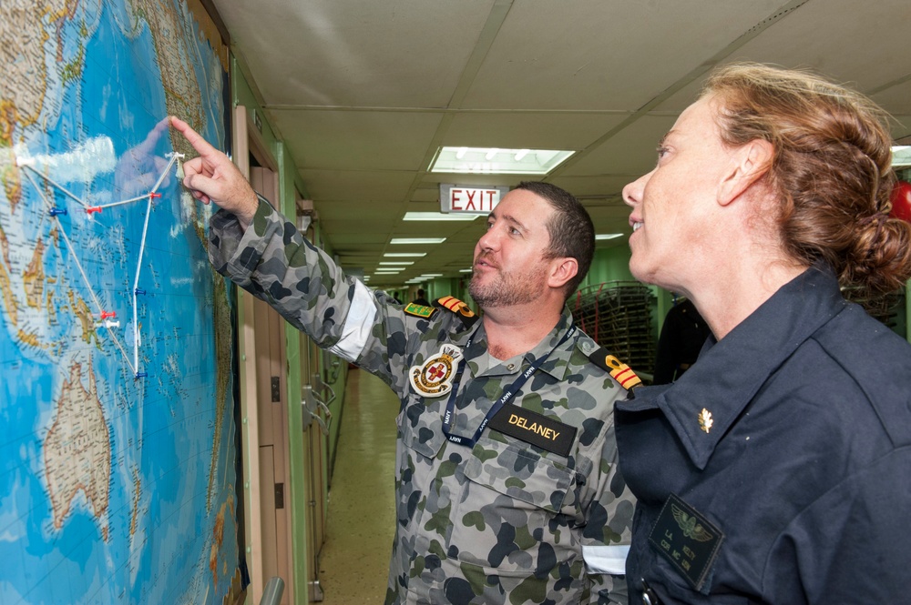 The Military Sealift Command hospital ship USNS Mercy (T-AH 19) participates in Pacific Partnership 2015.
