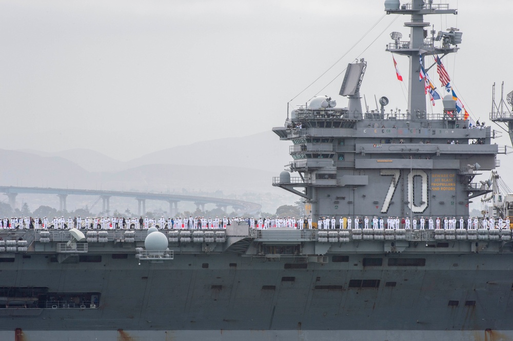 The Carl Vinson Carrier Strike Group (CSG) returns from deployment