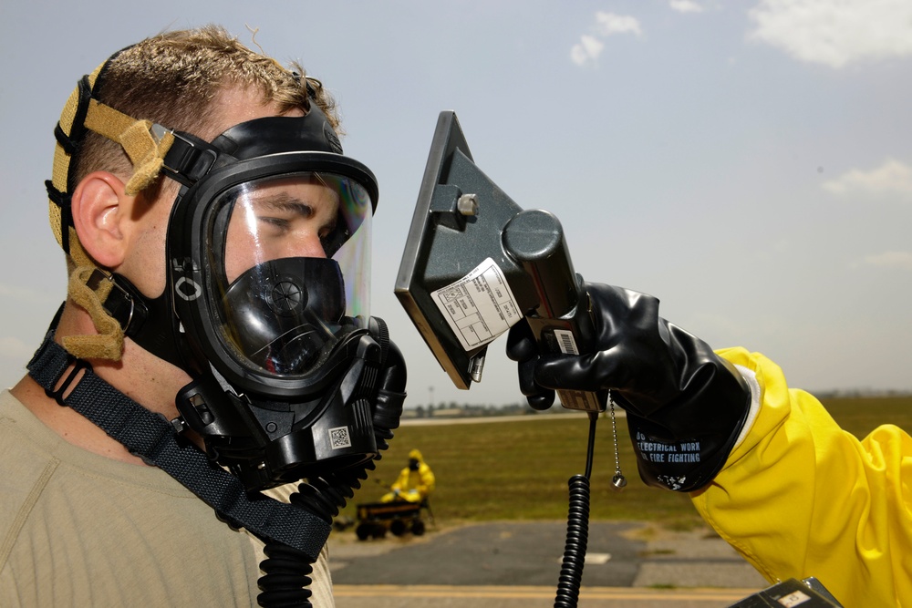 Airmen exercise contamination control procedures