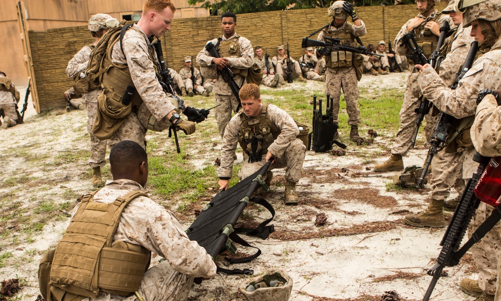 Marines get ready for deployment, practice caring for casualties