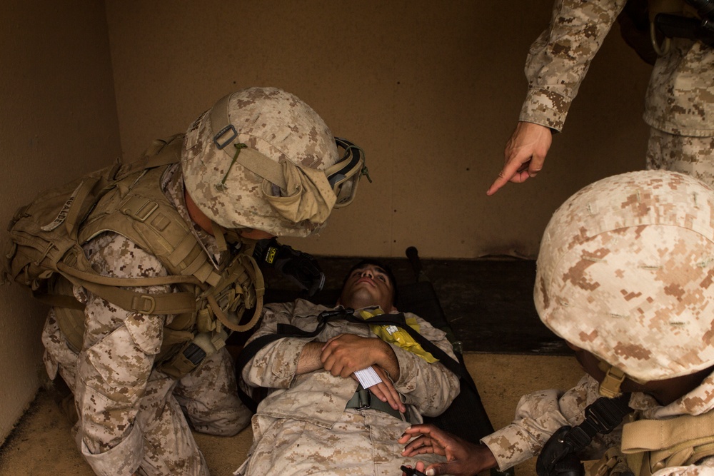 Marines get ready for deployment, practice caring for casualties