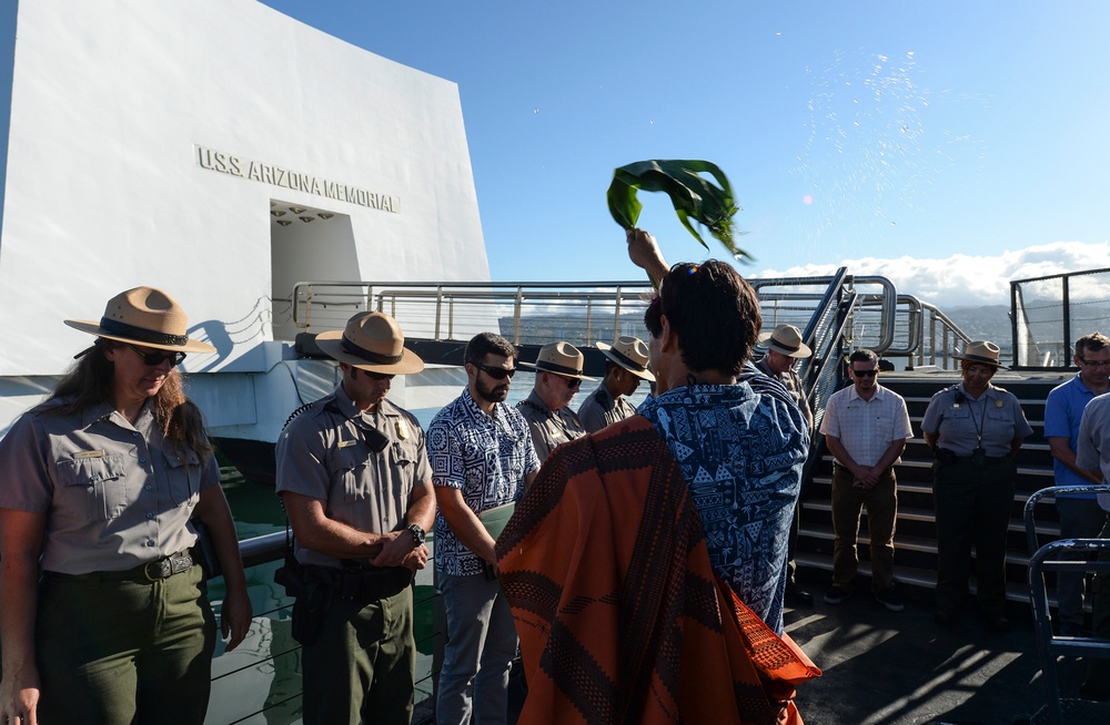 Traditional Hawaiian blessing performed at USS Arizona Memorial