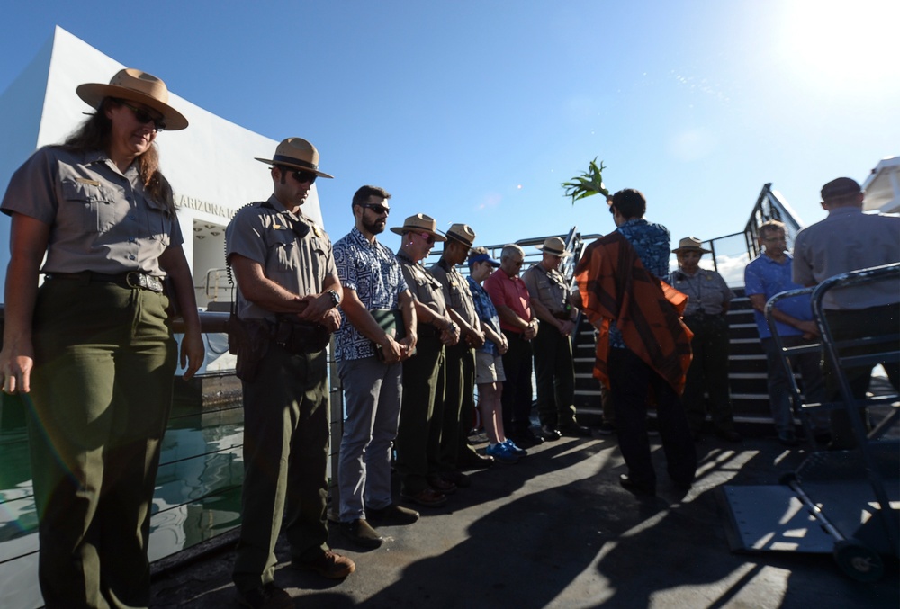 Traditional Hawaiian blessing performed at USS Arizona Memorial