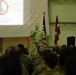 Addressing National Guard Soldiers at Camp Buehring