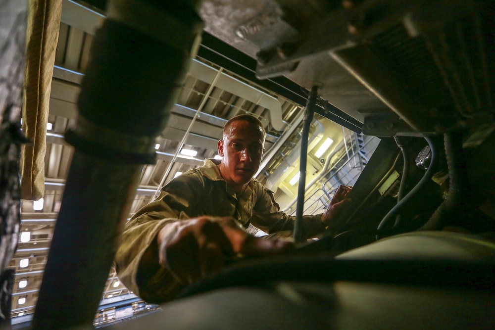 U.S. Marines keep vehicles rust free at sea