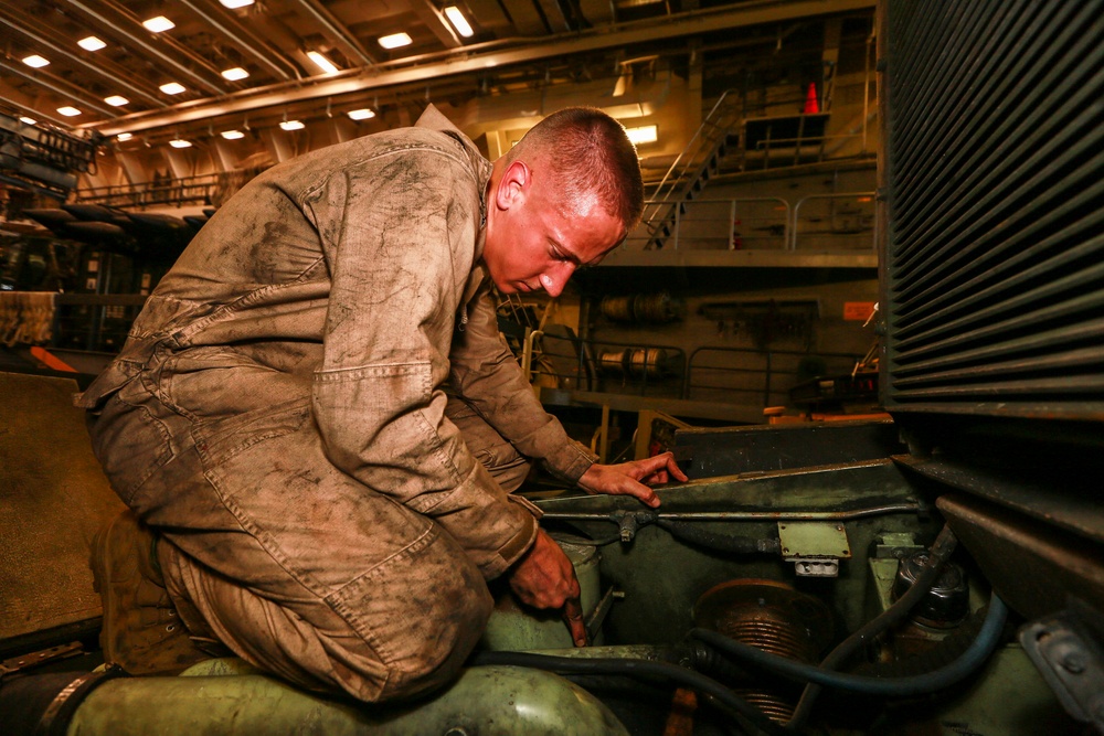 U.S. Marines keep vehicles rust free at sea