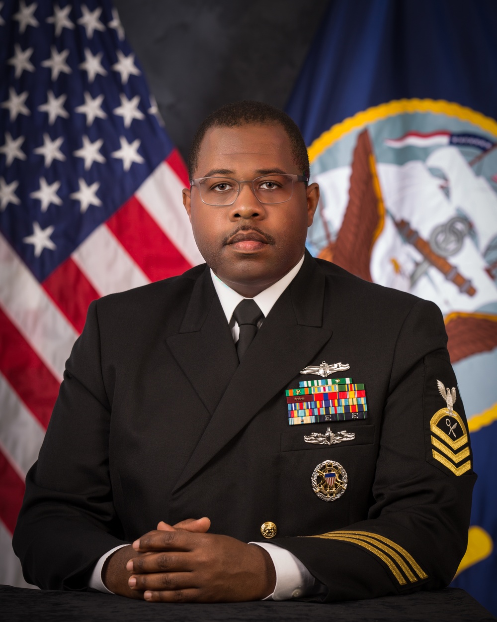 Official portrait, Chief Intelligence Specialist Genaro R. Stewart, US Navy