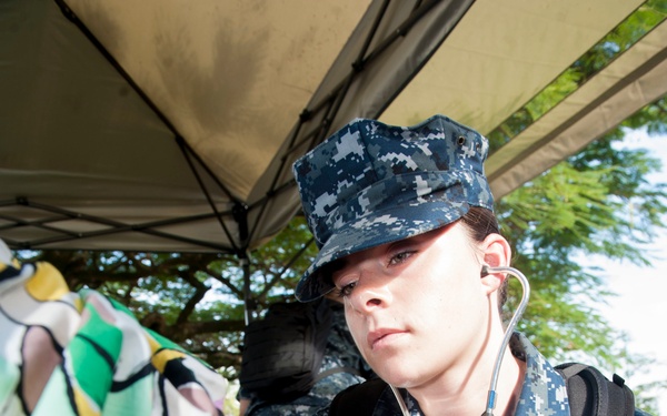 The hospital ship USNS Mercy (T-AH 19) participates in Pacific Partnership 2015 in Suva, Fiji
