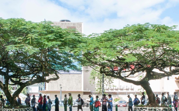 The hospital ship USNS Mercy (T-AH 19) participates in Pacific Partnership 2015 in Suva, Fiji