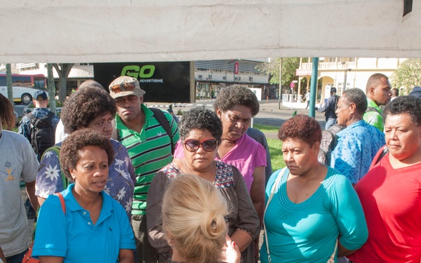 The hospital ship USNS Mercy (T-AH 19) participates in Pacific Partnership 2015 in Suva, Fiji