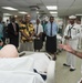 The president of Fiji tours the hospital ship USNS Mercy during Pacific Partnership 2015