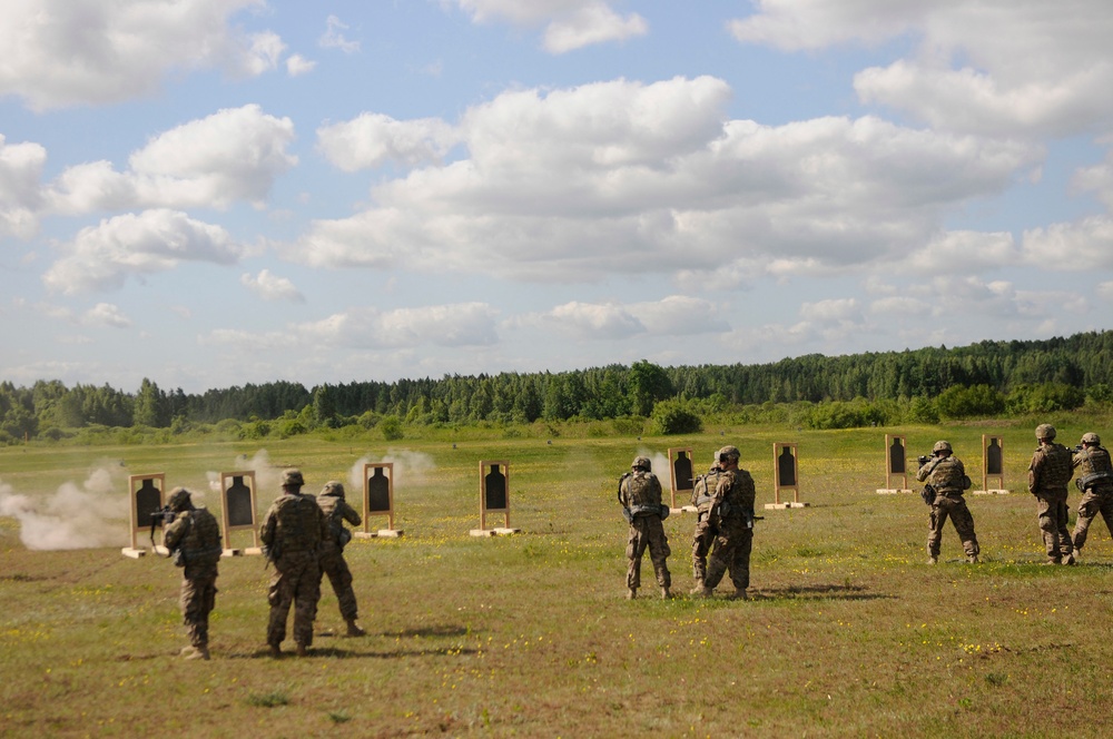 28 ID soldiers point and shoot in Lithuania