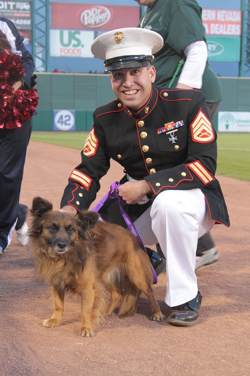 Reno Marine adopts dog at Reno Aces Ballpark