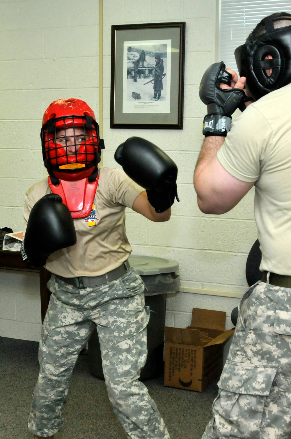 Candidates conduct combatives training