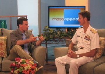 Rear Adm. Gallaudet appears with host Seth Stutman on NBC Channel 22's 'Mass Appeal' show