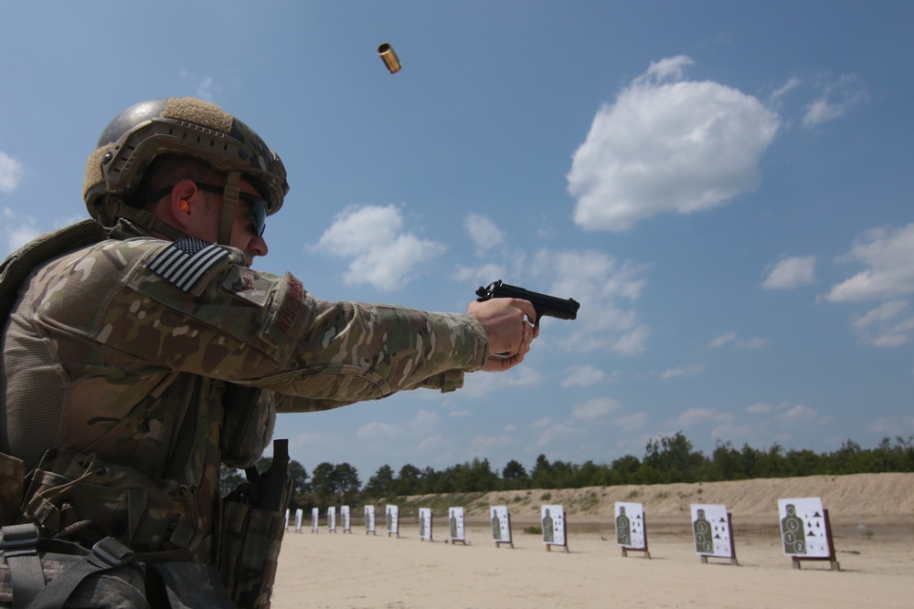 TACP and SFS Airmen at the range