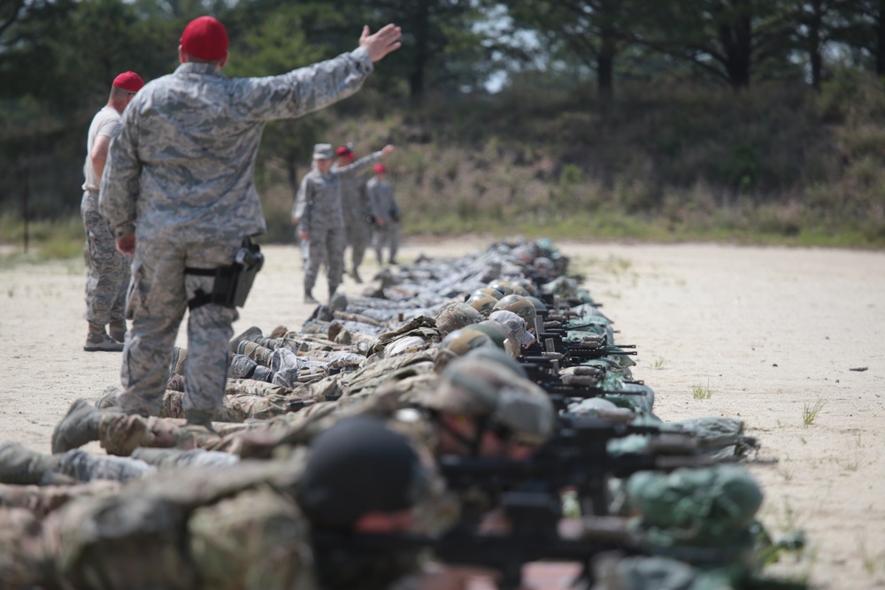 TACP and SFS Airmen at the range