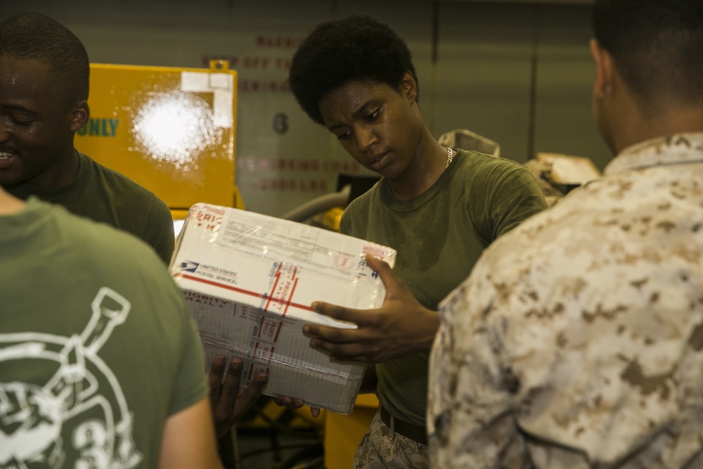 Mail Cal: U.S. Marines deployed at sea receive gifts from home