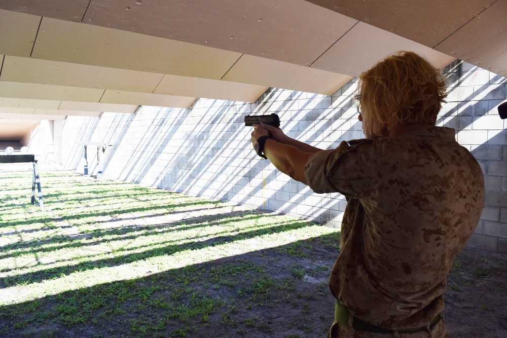 Marine Corps staff sergeant fires 9mm pistol to celebrate D-Day