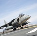 AV-8B Harrier jets practice short takeoff, vertical landings