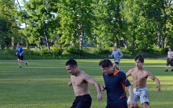 International friends while training in Latvia