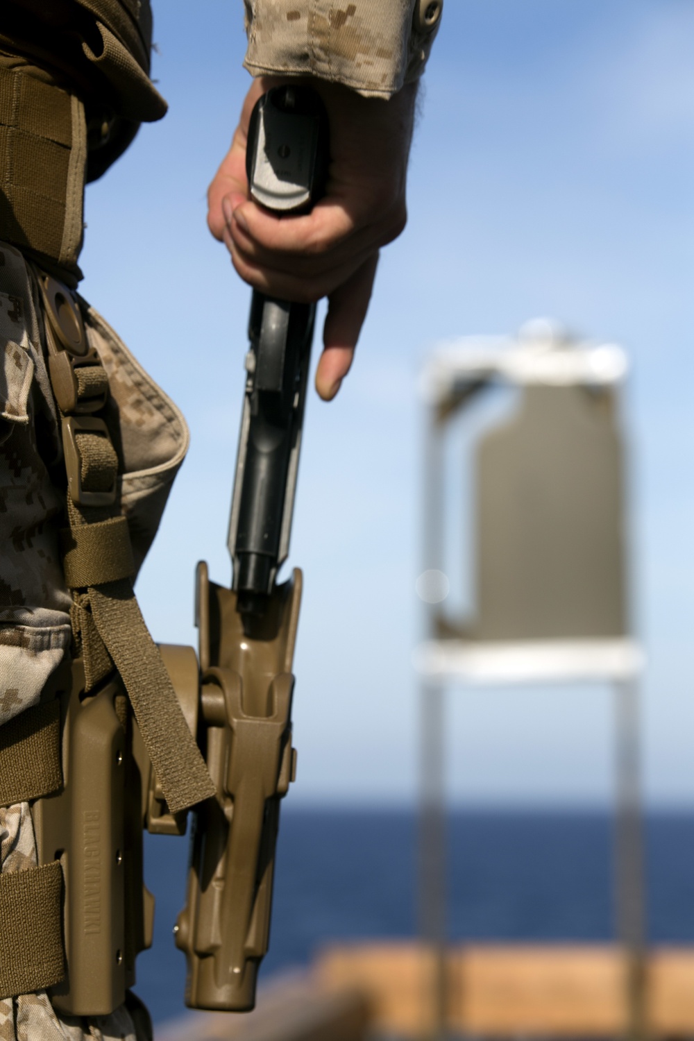 Marines enhance pistol marksmanship aboard USS Bonhomme Richard