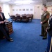 Secretary of defense talks with the Junior and Senior Enlisted Service Member of the Year