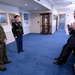 Secretary of defense talks to the Junior and Senior Enlisted Service Member of the Year