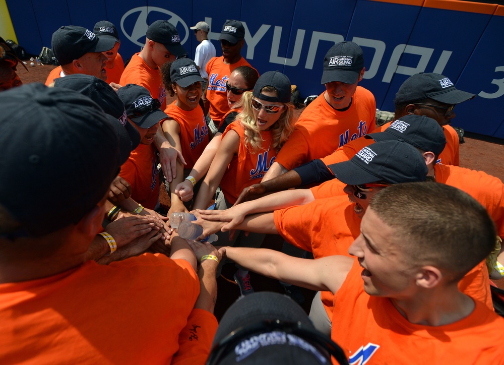 New York Air Guard Members Play Softball at Citi Field