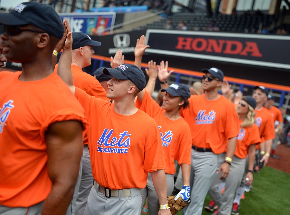 New York Air Guard Members Play Softball at Citi Field