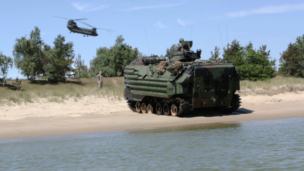 Multinational Marines Assault Beachhead in Sweden