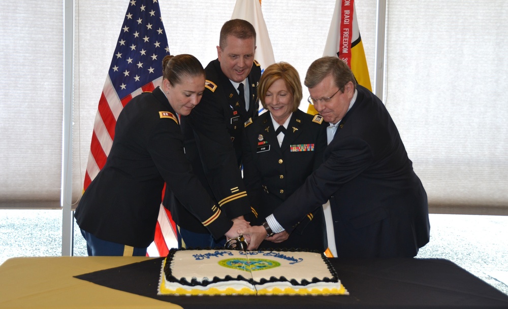 Army &amp; Air Force Exchange Service cake cutting in celebration of the Army's 240th Birthday
